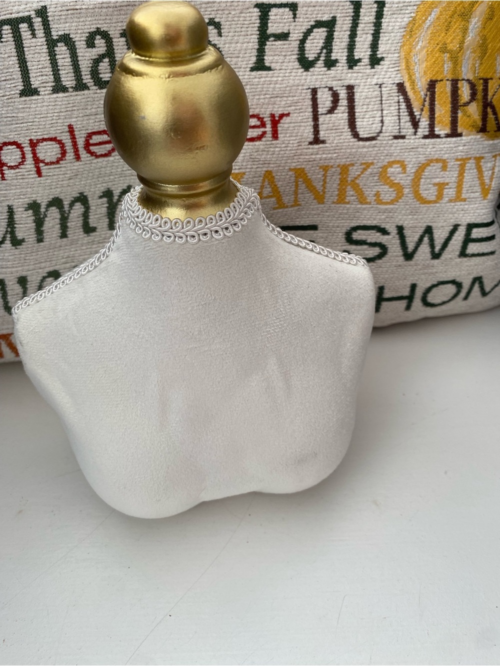 Aesthetic White Velvet Jewelry Display Mannequin Bust